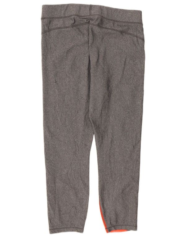 Under Armour Dame Capri Leggings UK 14 Stor Grå Geometrisk Polyester