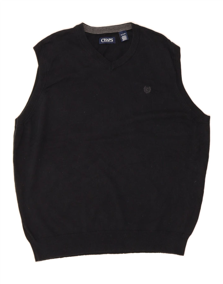 CHAPS Mens Vest Tank Top XL Black Cotton Vintage Chaps and Second-Hand Chaps from Messina Hembry 