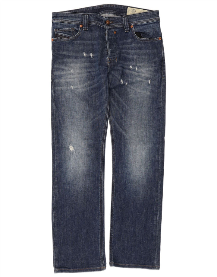 Diesel Herre Safado Regular Slim Straight Jeans W30 L30 Blå Bomuld