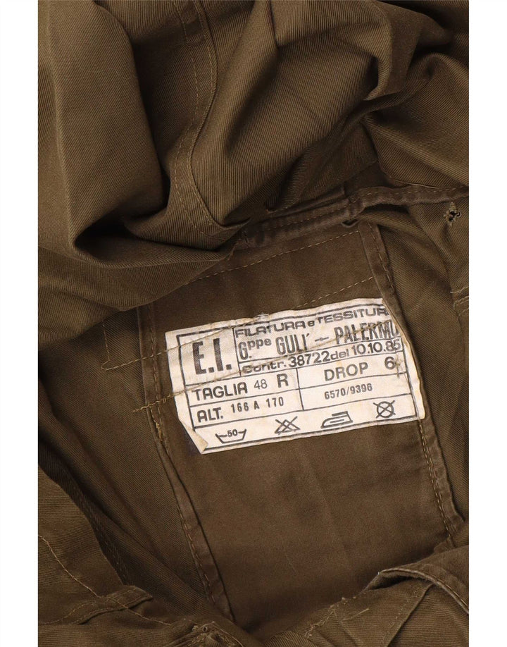 Vintage Herre Military Jacket IT 48 Medium Khaki