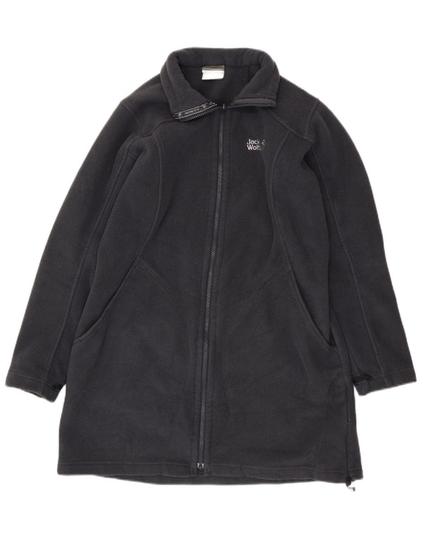 JACK WOLFSKIN Dame Fleece Windbreaker Coat UK 16 Large Navy Blue