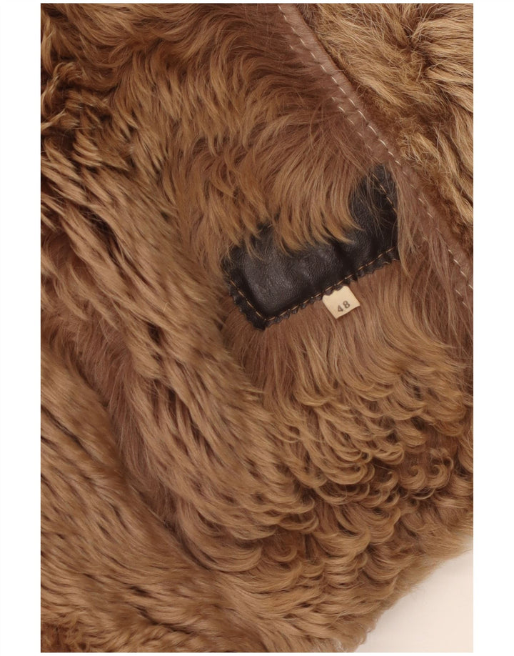 Vintage Dame Shearling Coat IT 48 XL Beige