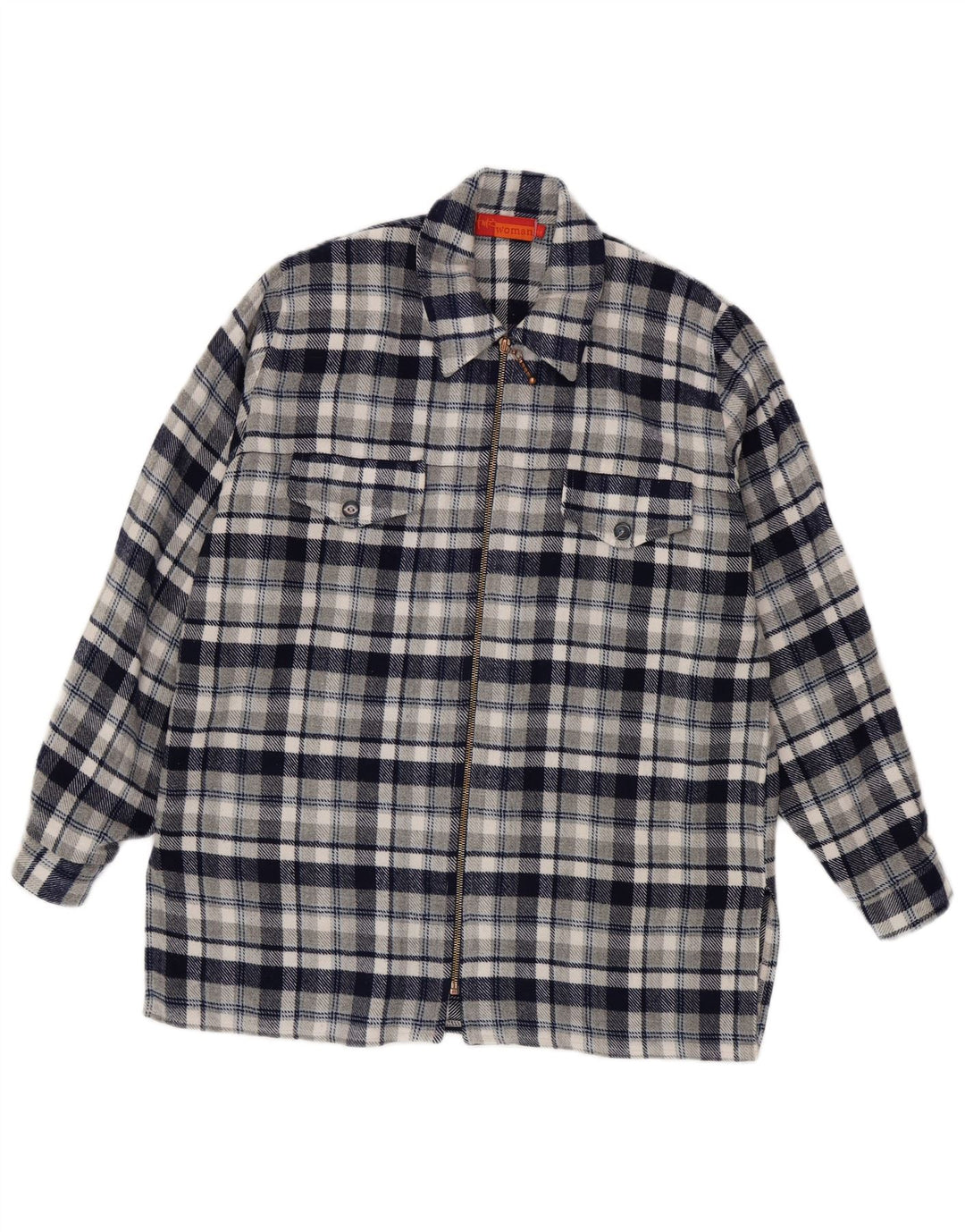 Fritzi Dame Relaxed Fit Flanell Shirt UK 14 Medium Navy Blue Check