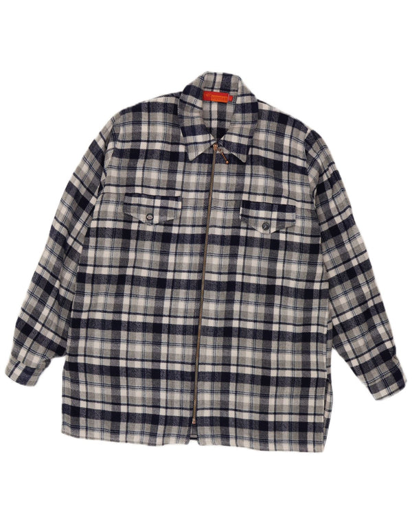Fritzi Dame Relaxed Fit Flanell Shirt UK 14 Medium Navy Blue Check