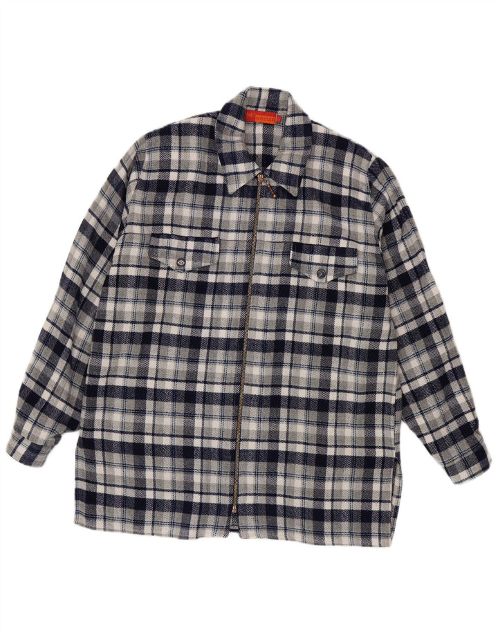 Fritzi Dame Relaxed Fit Flanell Shirt UK 14 Medium Navy Blue Check