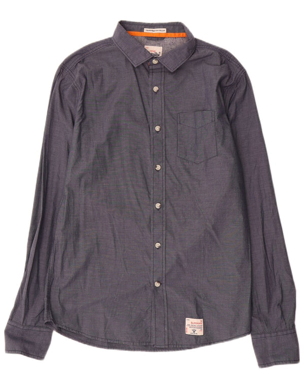 Superdry herreskjorte XL marineblå bomuld