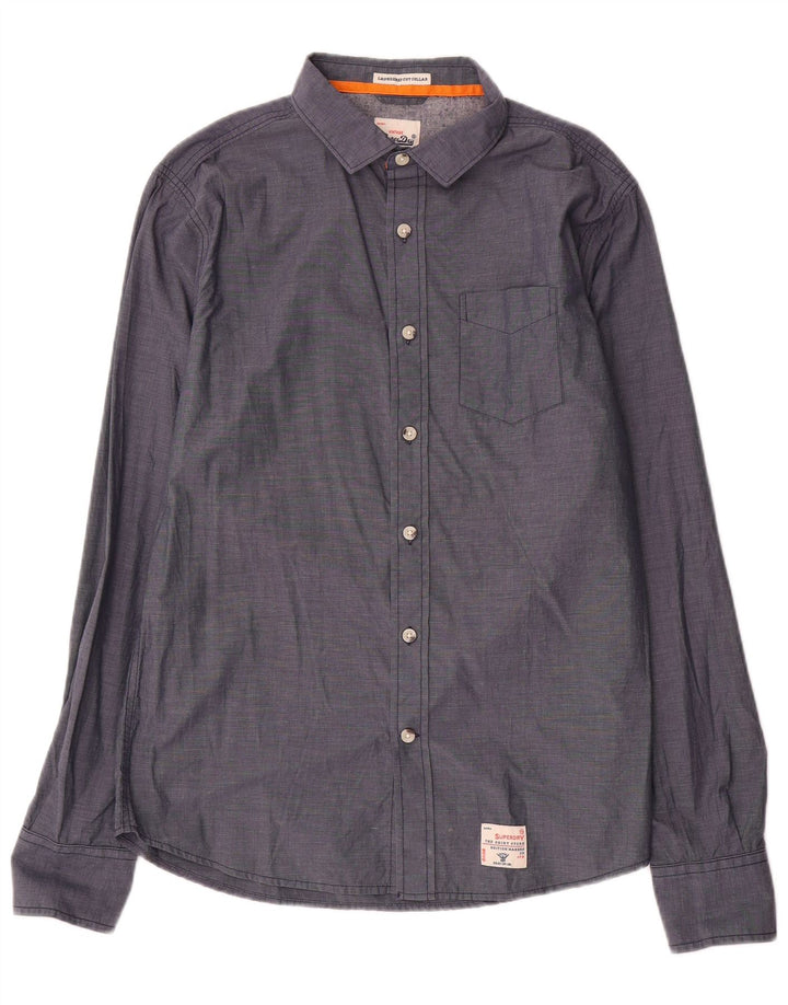 Superdry herreskjorte XL marineblå bomuld