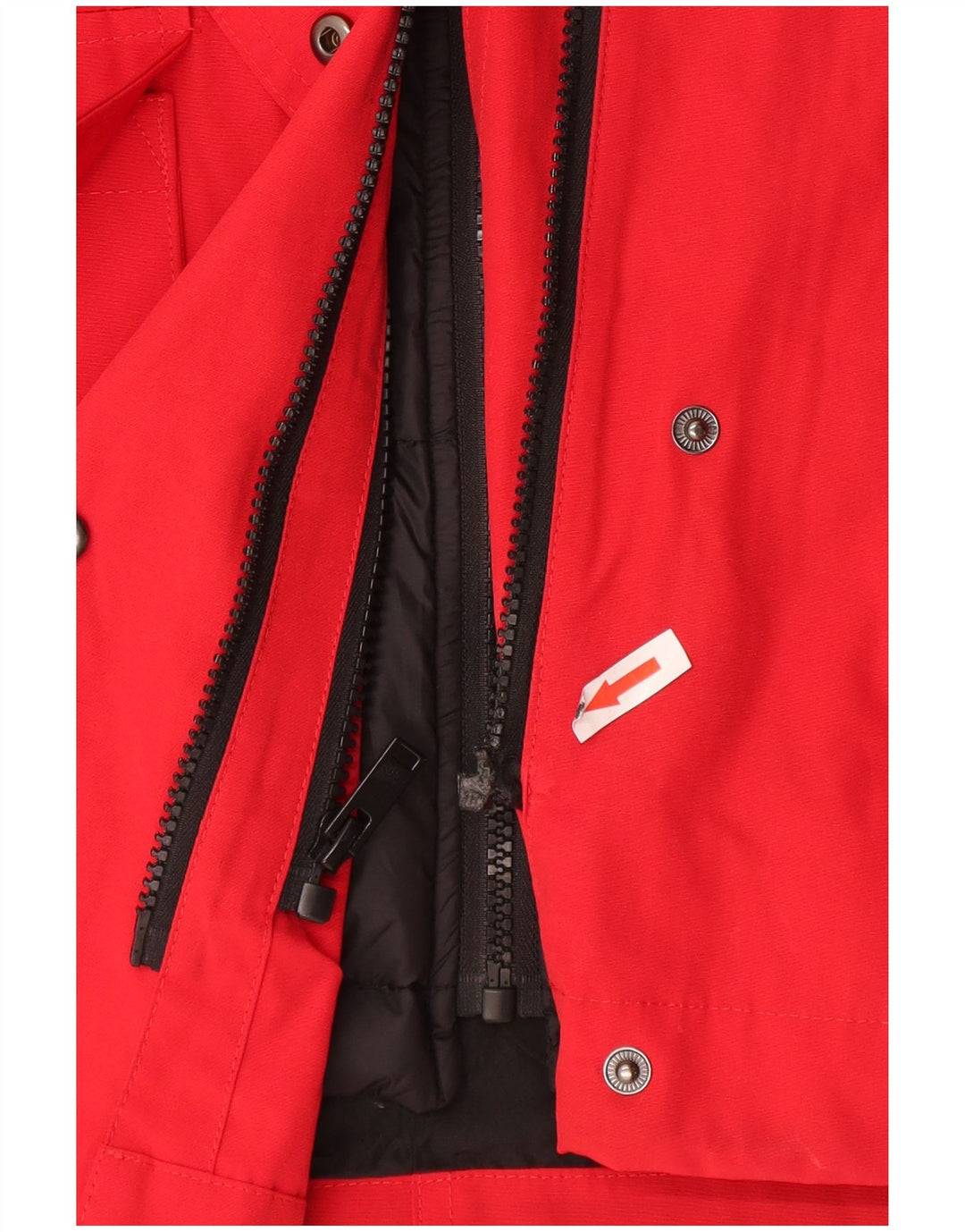 Zara Dame Hætte Oversized Polstret Jakke UK 10 Lille Rød Polyester