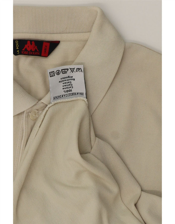 Kappa Polo Shirt til mænd Large Off White Bomuld
