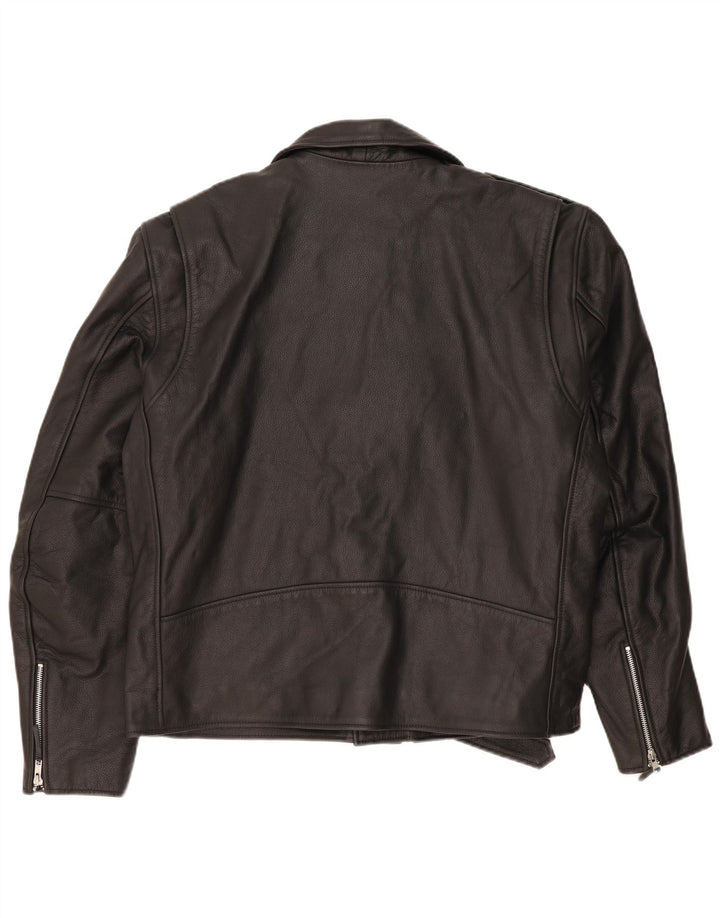 Highway 1 Herre Læder Biker Jacket UK 52 4XL Sort Læder