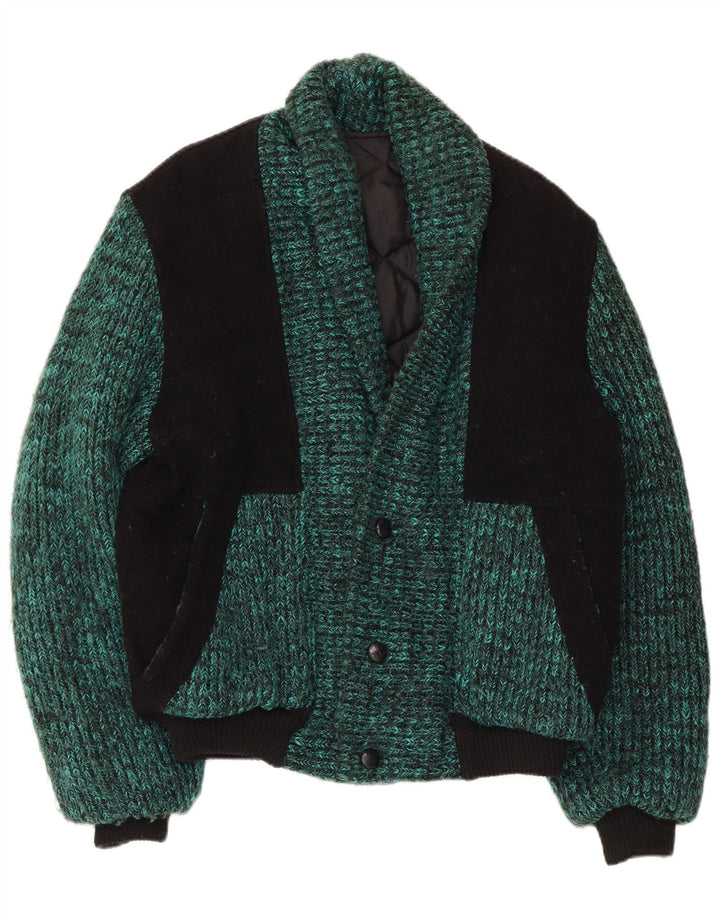 Vintage Strik Bomber Jacket UK 38 Medium Green Colourblock