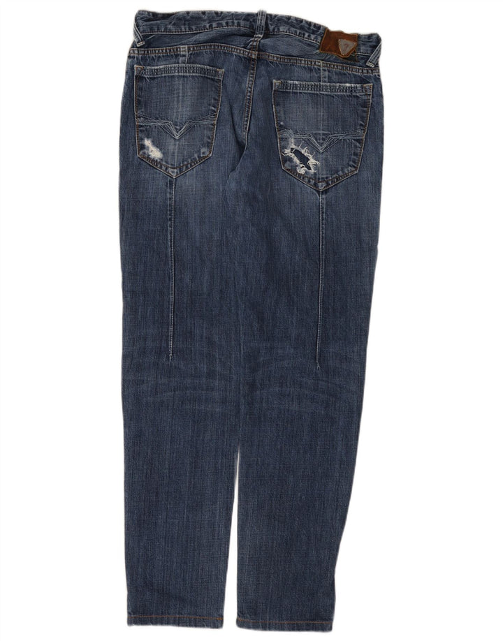 Guess Mænd Distressed Slim Jeans W31 L30 Blå Bomuld