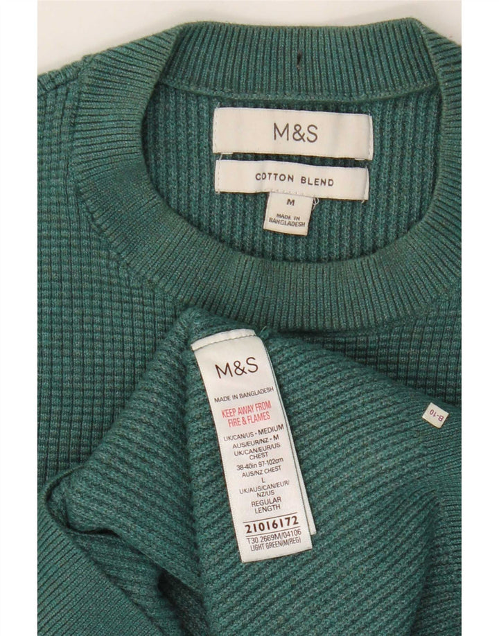 Marks & Spencer Herre sweater med rund hals, mellemgrøn polyester