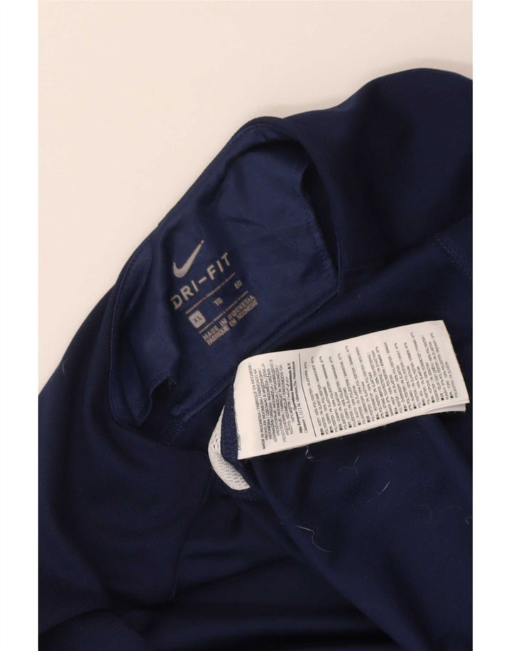 Nike Herre Dri Fit Pullover med lynlås-hals træningsdragt Top XL Navyblå polyester