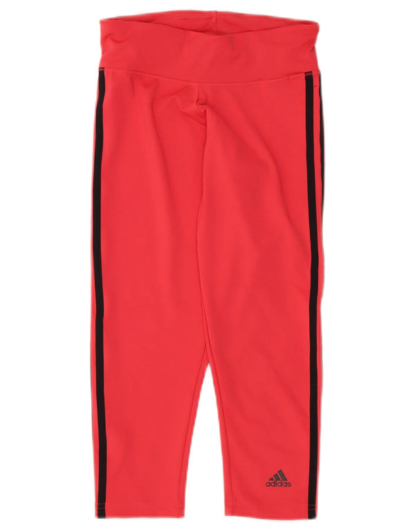 Adidas Dame Capri Leggings UK 4/6 XS Pink Polyester