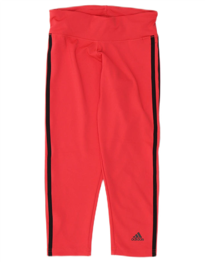 Adidas Dame Capri Leggings UK 4/6 XS Pink Polyester