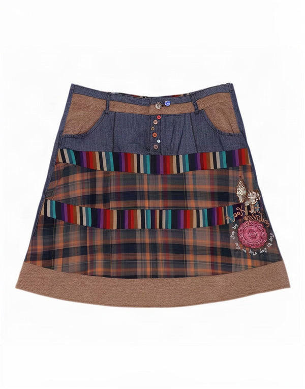Desigual kvinders grafisk denimnederdel 3XL W42 flerfarvet tern