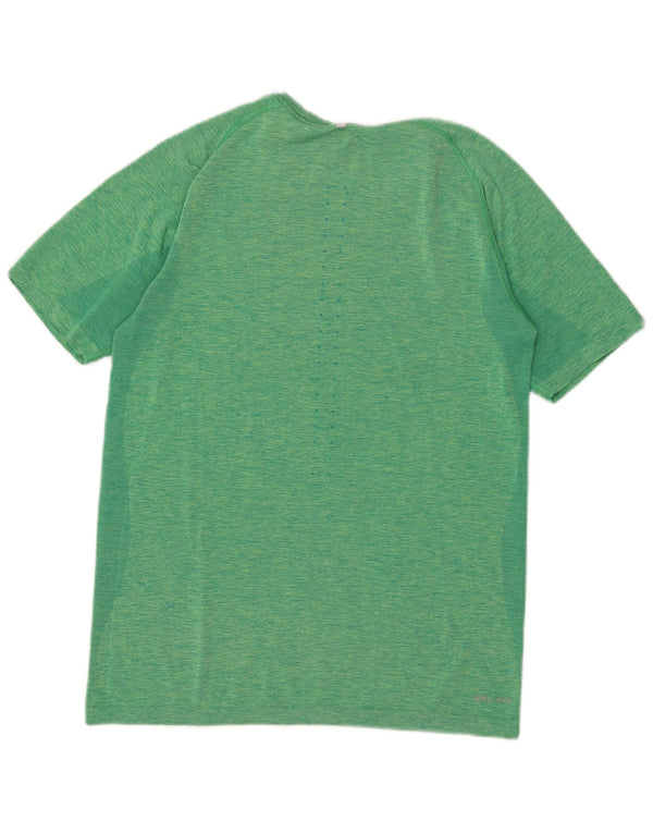 Nike Herre Dri Fit T-shirt Top Medium Grøn Stribet