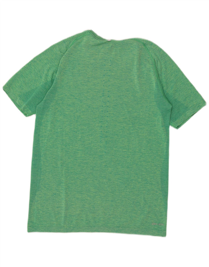 Nike Herre Dri Fit T-shirt Top Medium Grøn Stribet