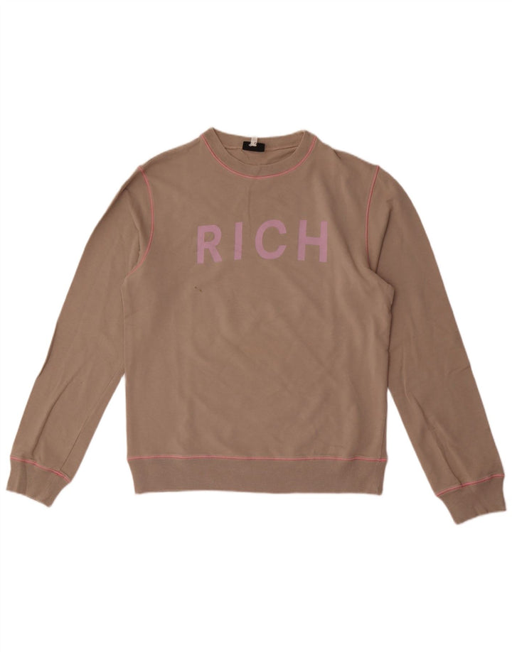Richmond Herre Grafisk Sweatshirt Jumper Stor brun bomuld