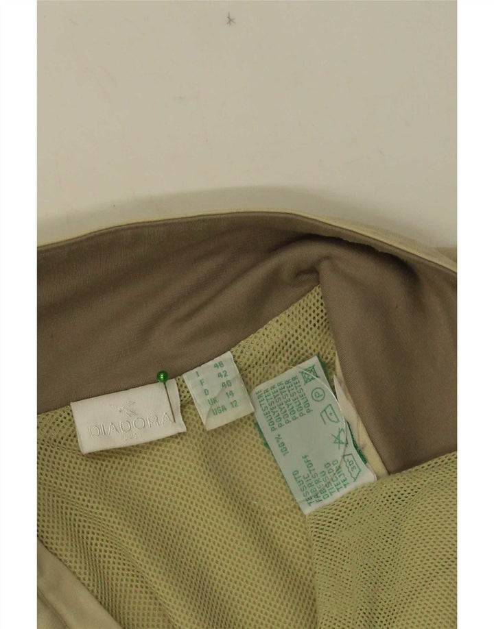 Diadora træningsdragt topjakke til kvinder UK 14 Large Beige Colourblock Polyester