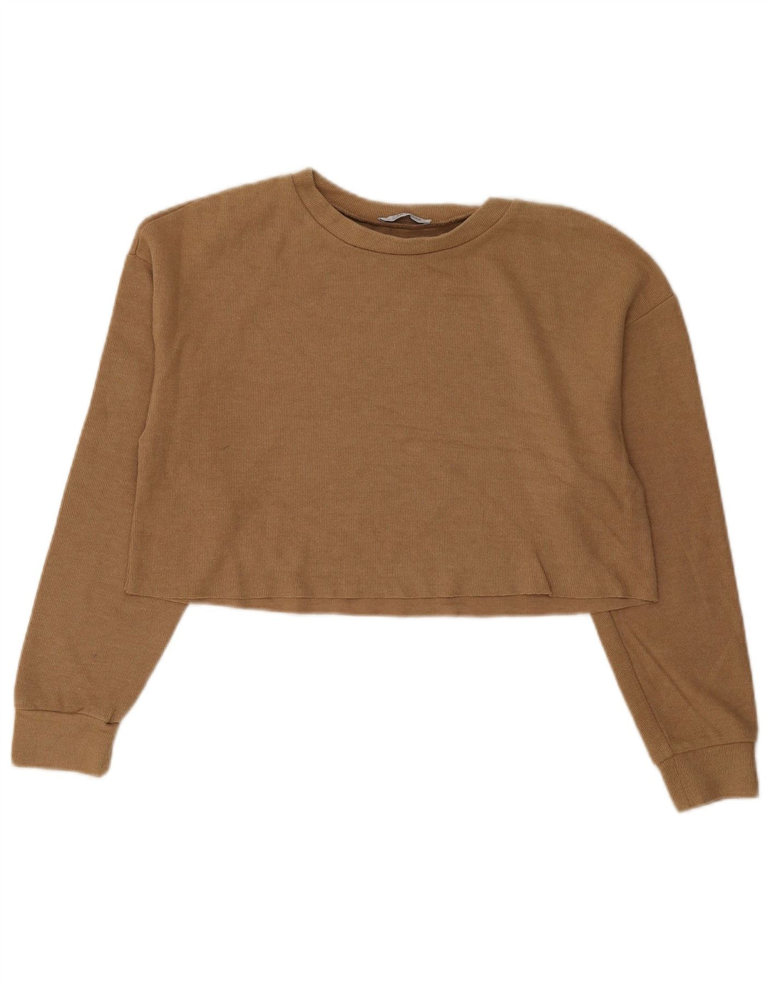 Zara Dame Trafaluc Oversized Crop Top Lille brun bomuld