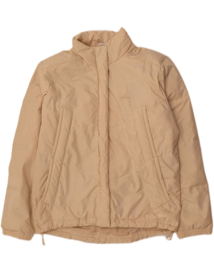 ADIDAS Womens Oversized Padded Jacket UK 14 Large Beige Polyester