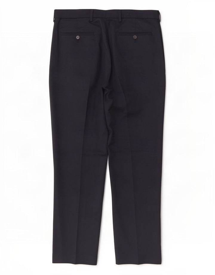 Marks & Spencer Herre Regular Suit Bukser W36 L31 Marineblå polyester