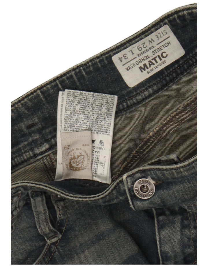 DIESEL Dame Matic Acid Wash Slim Tapered Jeans W29 L29 Blå Bomuld