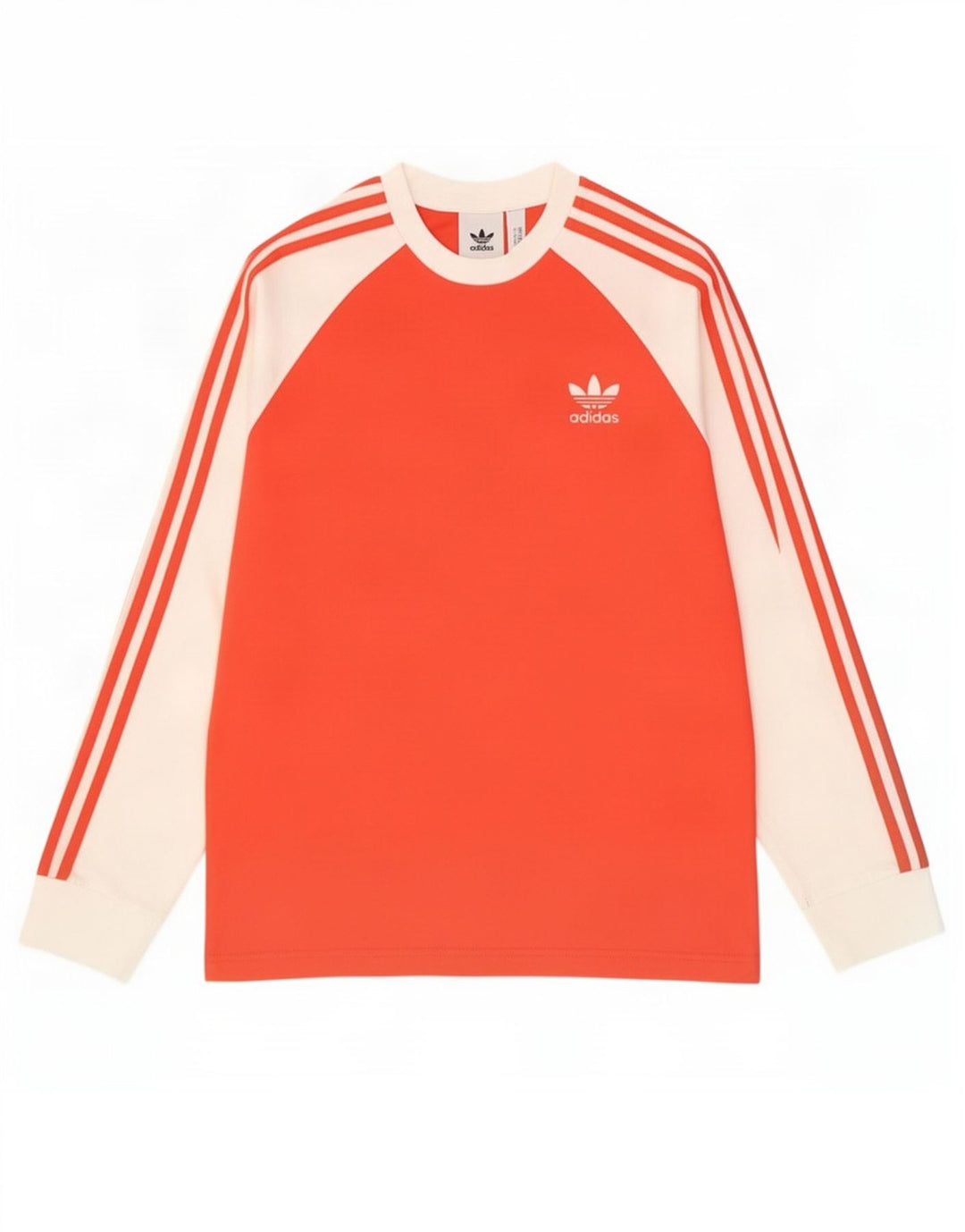 Adidas Herre Top Langærmet Medium Rød Colourblock Bomuld