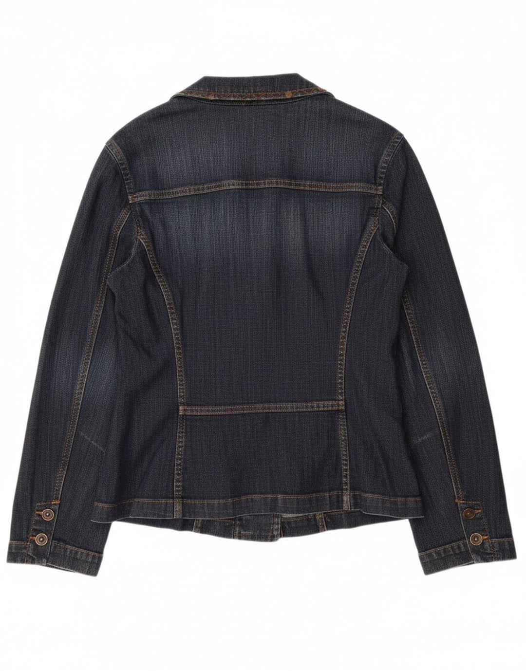 OLSEN Dame 2 Button Denim Blazer Jacket UK 14 Medium Blue Bomuld