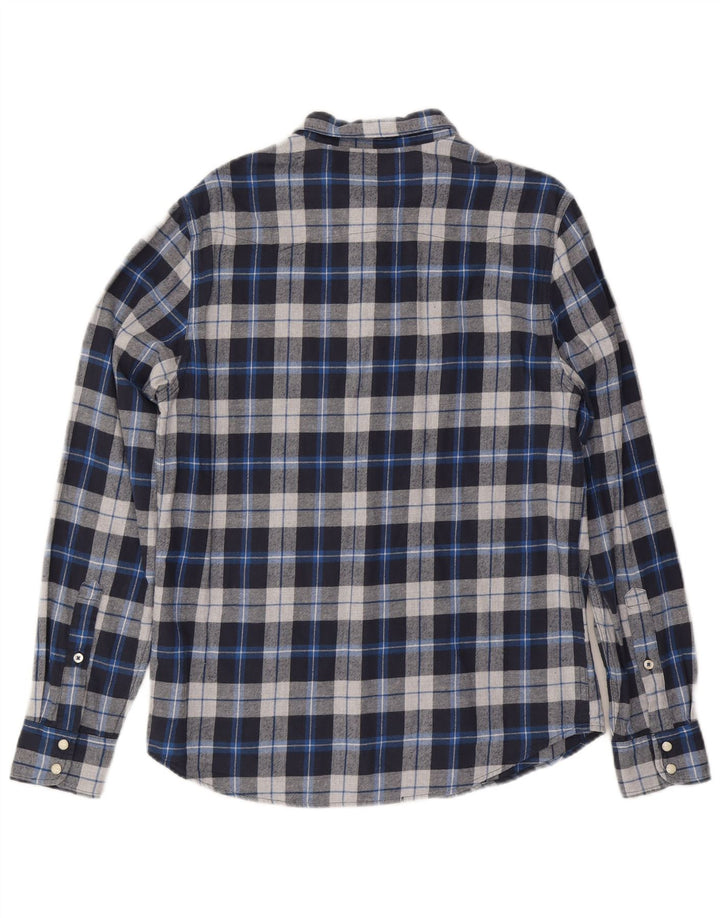 Lee Herre Regular Fit Flannel skjorte Medium Blue Ternet Bomuld