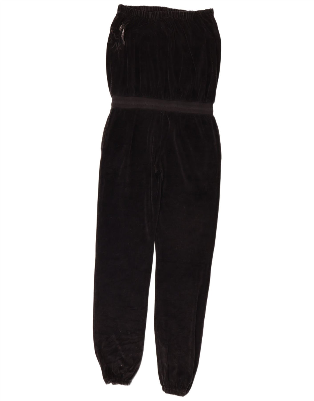 Iceberg Dame Stropløs Velour Jumpsuit IT 44 Medium Sort Bomuld