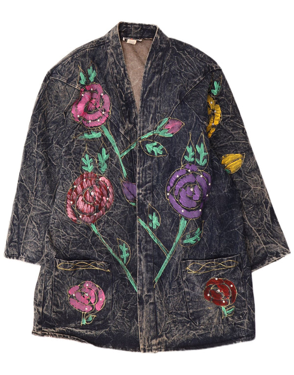 CHRISTIE OF CALIFORNIA Dame Oversized Denim Coat US 14 XL Navy Blue