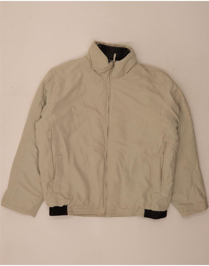 Vintage Bomber Jacket UK 42 XL Beige Colourblock Polyester