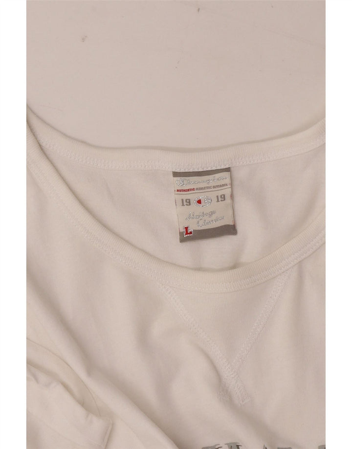 Champion Womens Heritage Classics Grafisk T-Shirt Top UK 14 Large White