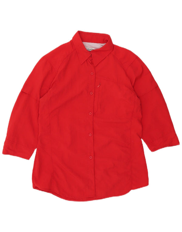 Columbia skjorte med 3/4 ærmer til kvinder UK 18 XL rød nylon