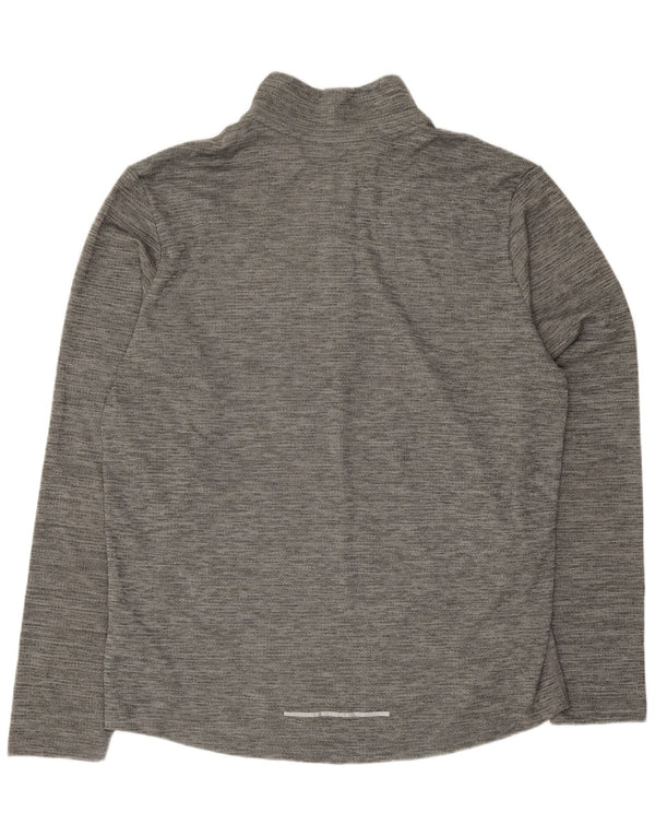 Nike Herre Dri Fit Pullover med lynlås-hals Træningsdragt Top Stor Grå Flecked