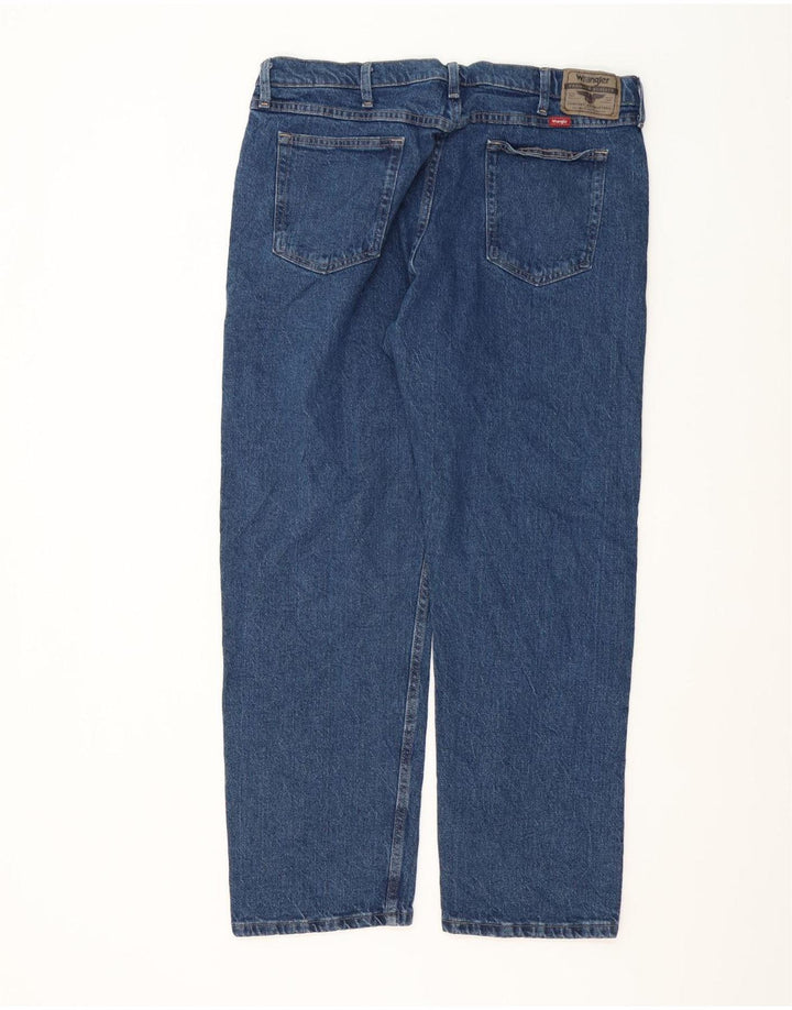 Wrangler Herre Regular Straight Jeans W38 L30 Blå Bomuld