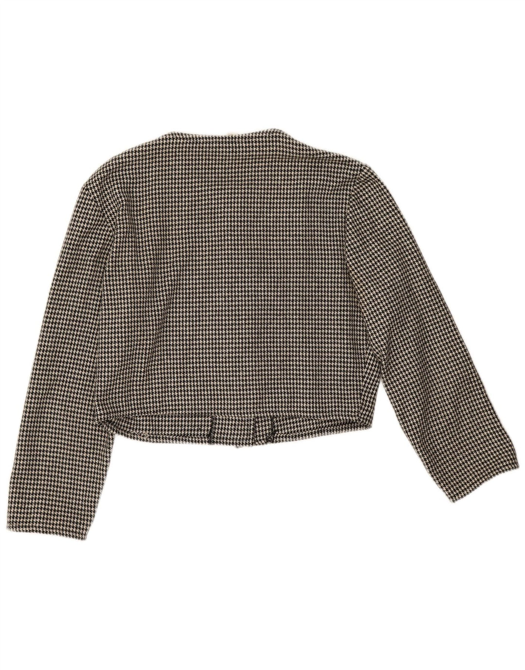 Vintage dame Crop 5-knaps blazerjakke IT 44 Medium Black Houndstooth
