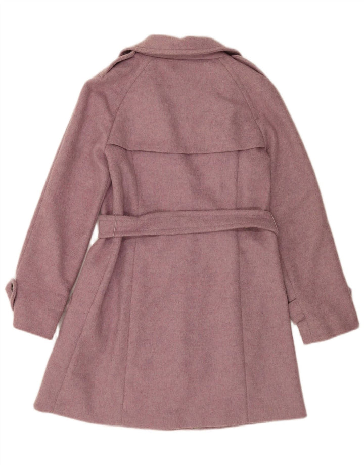Max Mara Dame Weekend Oversized Trench Coat UK 6 XS Pink Virgin Wool