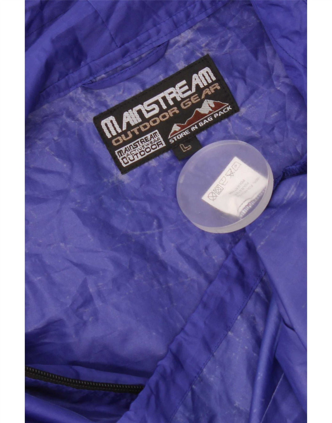 Vintage herre hættetrøje regnjakke UK 40 Stor lilla polyester