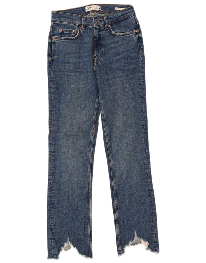 ZARA Dame Bootcut Jeans EU 34 2XS W24 L26 Blå