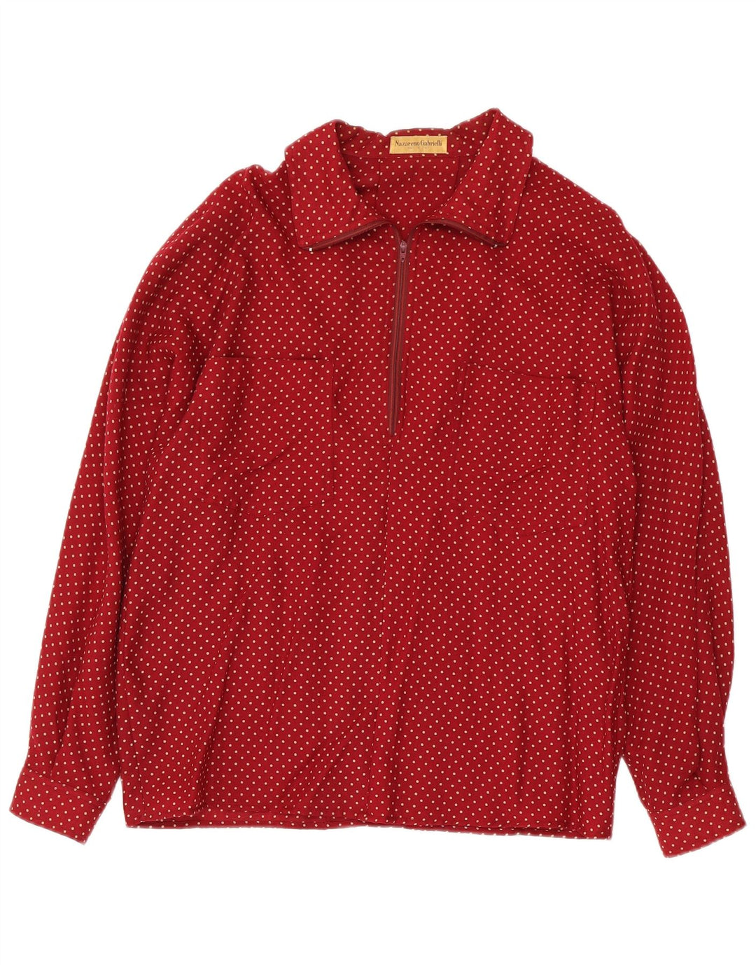 Nazareno Gabrielli Dame Pullover Shirt IT 46 Stor rødplettet uld