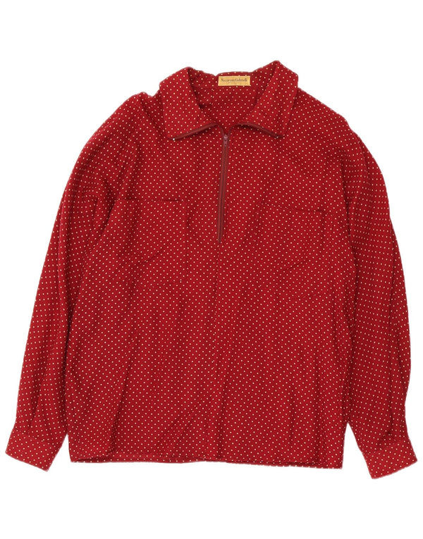Nazareno Gabrielli Dame Pullover Shirt IT 46 Stor rødplettet uld