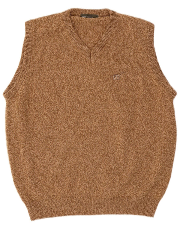 Henry Cottons Herrevest Tank Top Medium Brun Flecked Wool