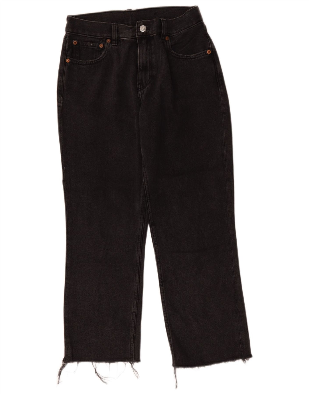 Vintage lige jeans til kvinder W30 L25 sort bomuld