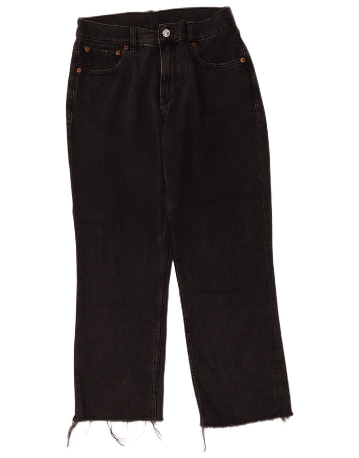 Vintage lige jeans til kvinder W30 L25 sort bomuld