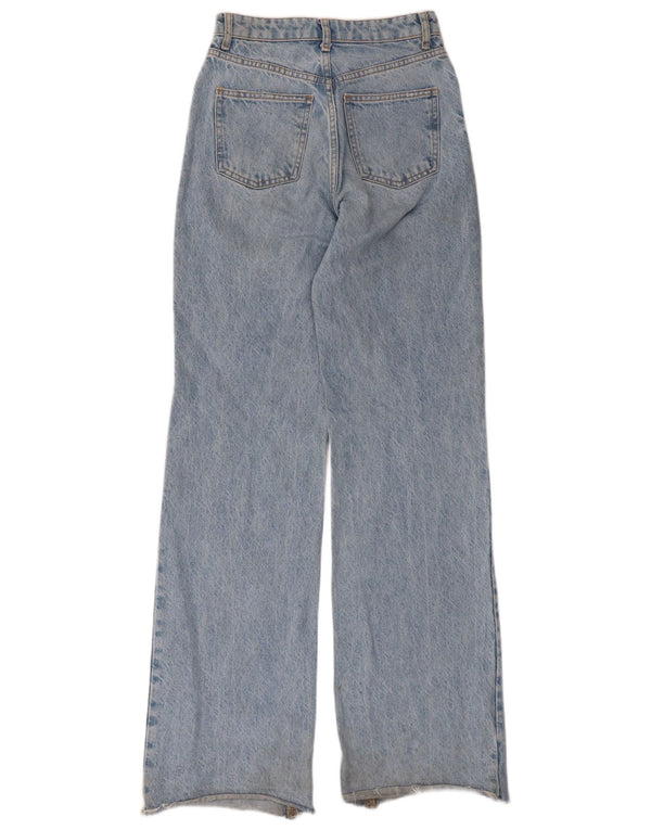 Zara Dame Jeans med brede ben EU 34 2XS W24 L34 Blå Bomuld