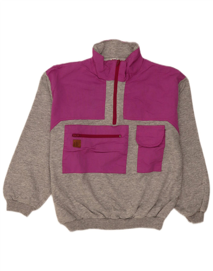 Belfe & Belfe Sweatshirt med lynlås til mænd IT 52 Stor grå farveblok